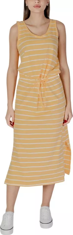 Bicolor Cotton Long Dress