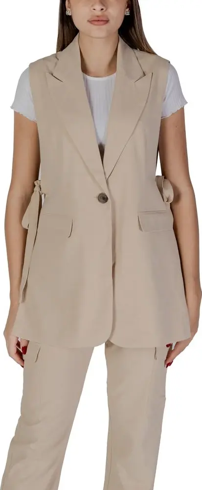 Beige Polyester Waistcoat