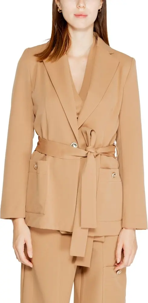 Beige Polyester Blazer