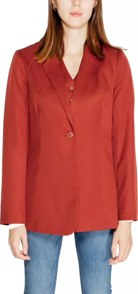 Red Polyester Blazer