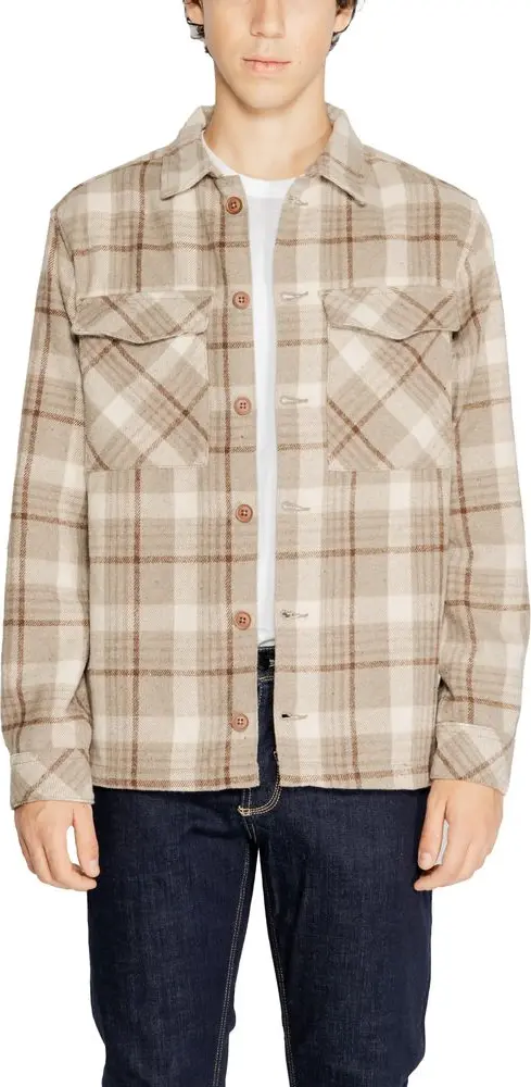 Beige Polyester Pattern Shirt