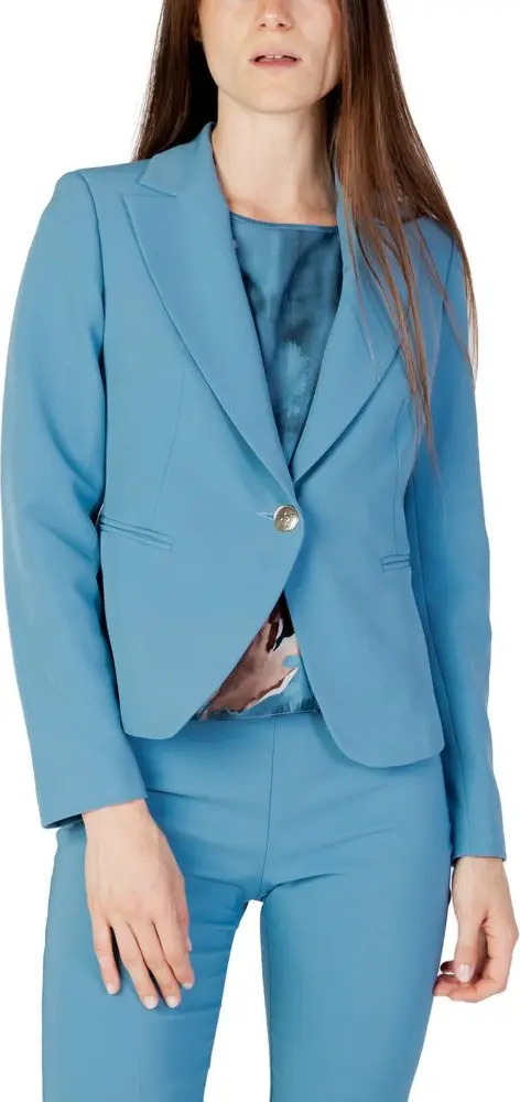 Turquoise Polyester Blazer