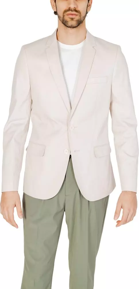 Beige Cotton Blazer