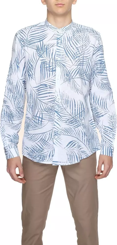 Blue Cotton Pattern Shirt