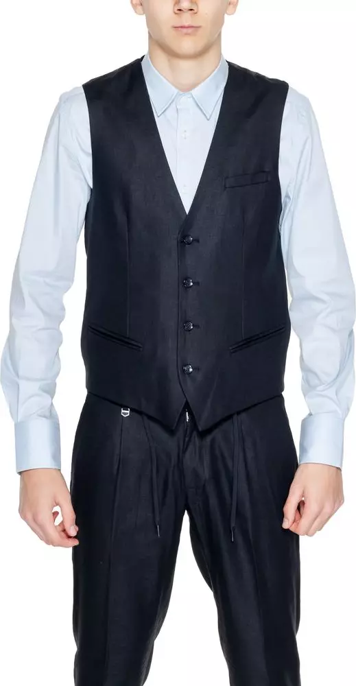 Black Linen Waistcoat