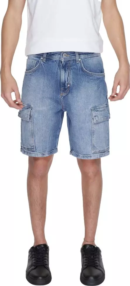 Blue Cotton Bermuda Shorts