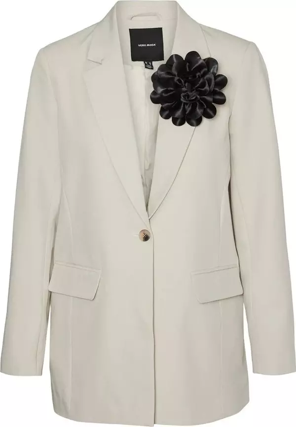 Beige Polyester Blazer