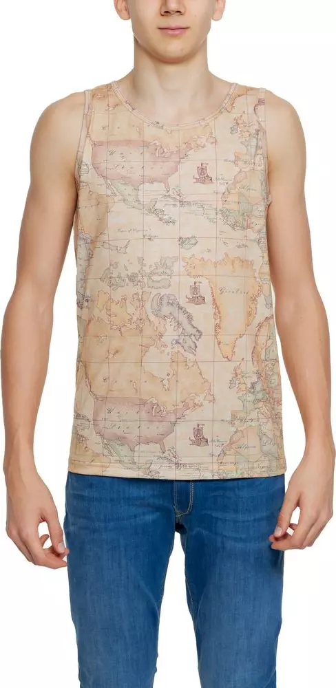 Beige Polyester Tank Tops