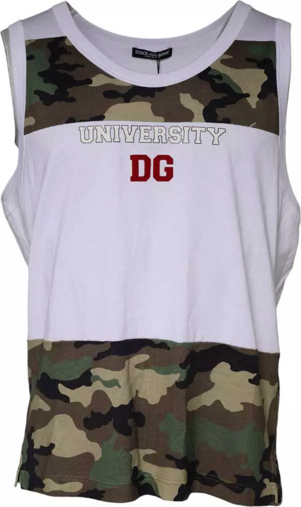White Camouflage Tank Sleeveless T-shirt