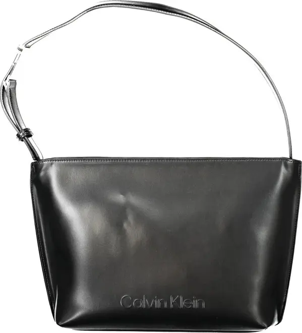 Black Polyester Women Shoulder Bag