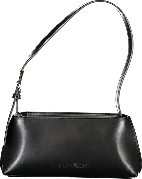 Black Polyester Women Handbag