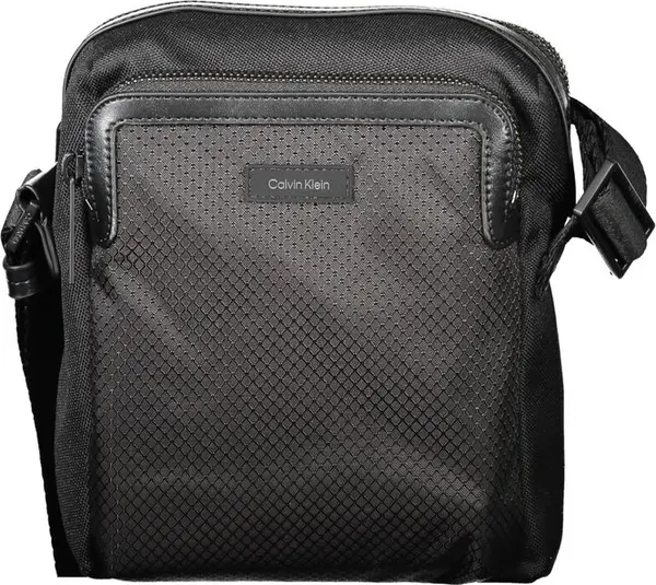 Black Polyester Men's Shoulder Bag