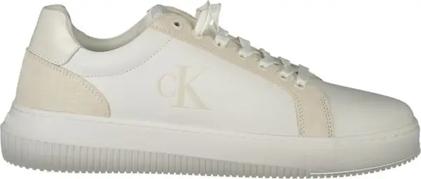 White Polyurethane Men Sneaker