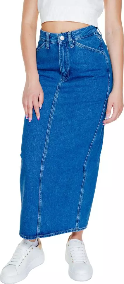Blue Cotton Long Skirt
