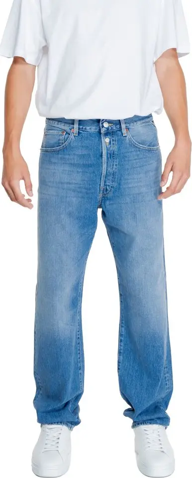 Blue Cotton Relaxed Fit Jeans