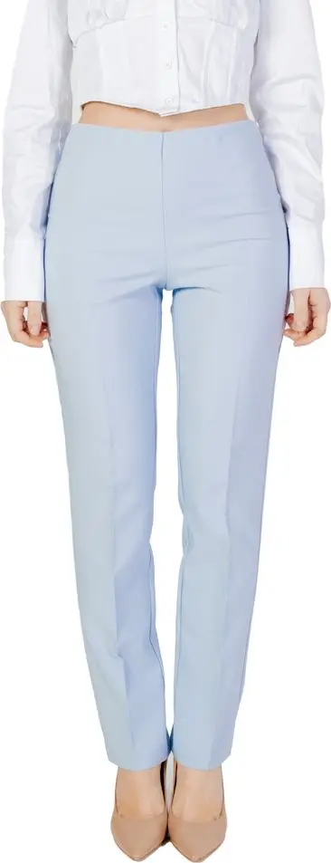 Blue Polyester Dress Pants