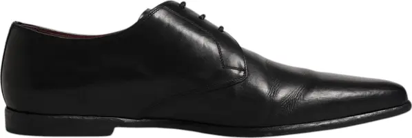 Black Leather Lace Up Men Derby Formal Shoes