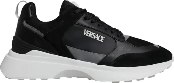 Black Canvas Quad Fabric Medusa Low Top Sneaker Shoes