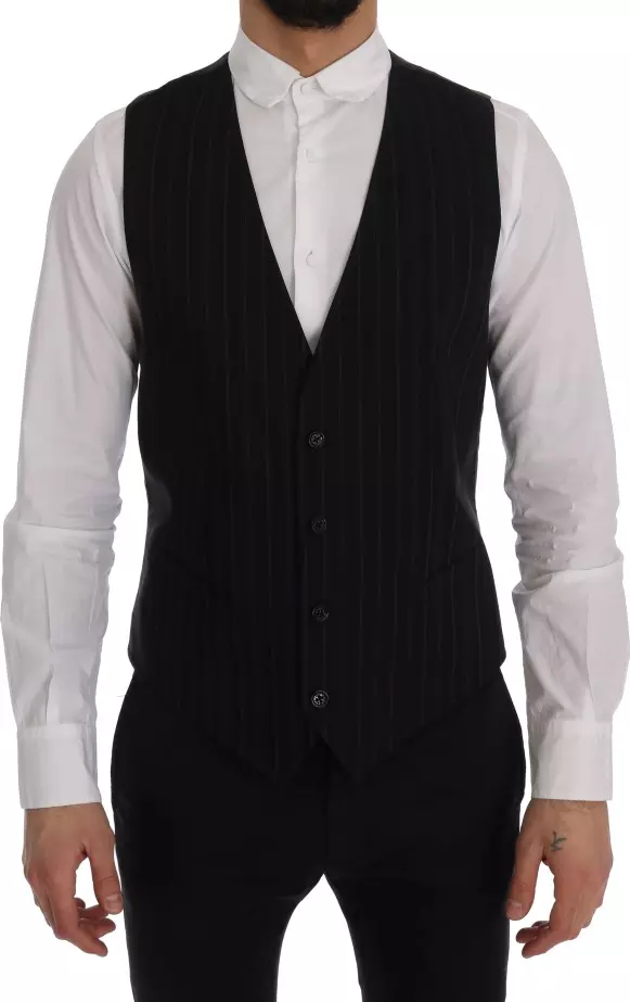 Black STAFF Cotton Striped Vest