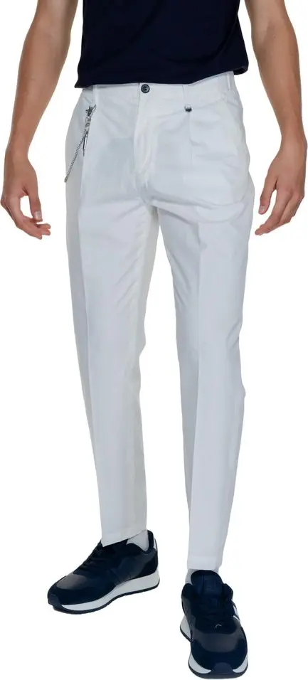 White Cotton Casual Pants