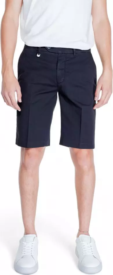 Black Cotton Bermuda Shorts