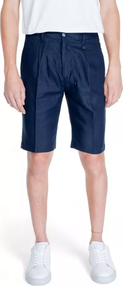 Blue Linen Bermuda Shorts