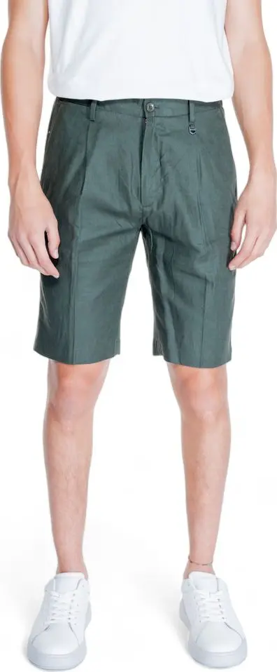 Green Linen Bermuda Shorts