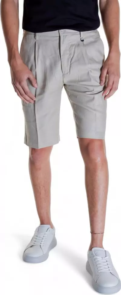 Beige Linen Bermuda Shorts