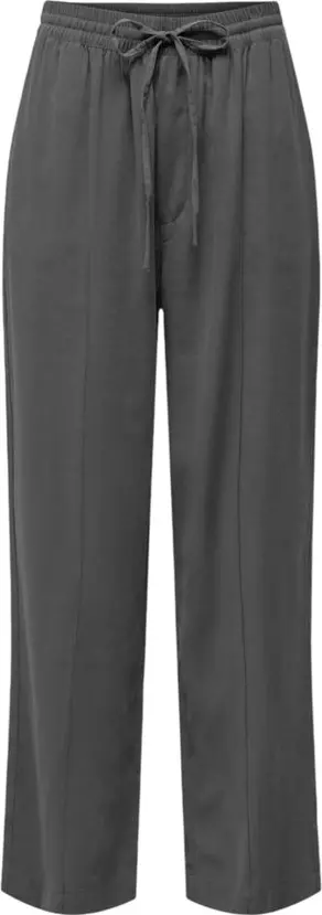 Gray Viscose Casual Pants
