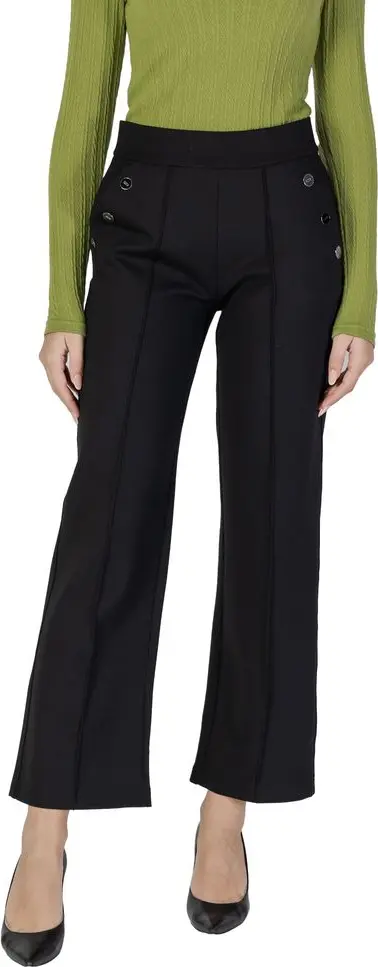 Black Viscose Casual Pants