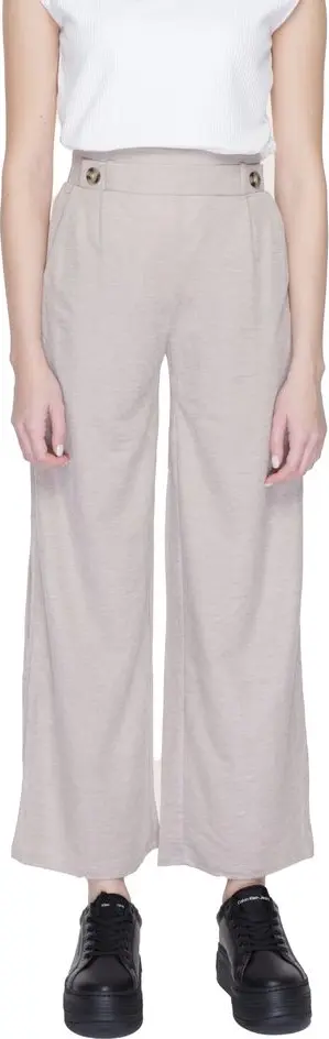 Gray Viscose Casual Pants