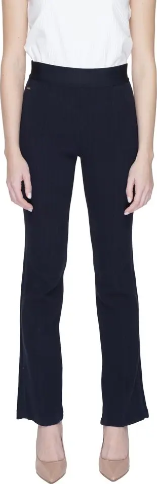 Blue Cotton Flared Pants