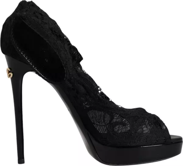 Black Stretch Taormina Lace Boots Shoes