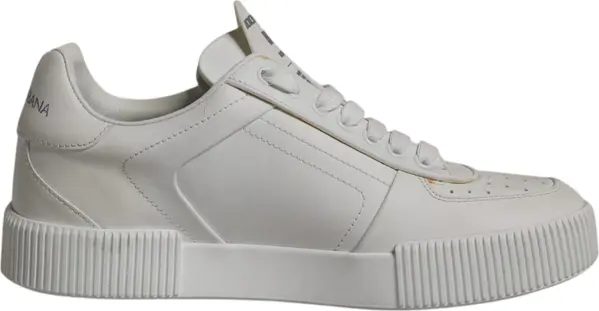 White Miami Leather Low Top Sneakers Shoes