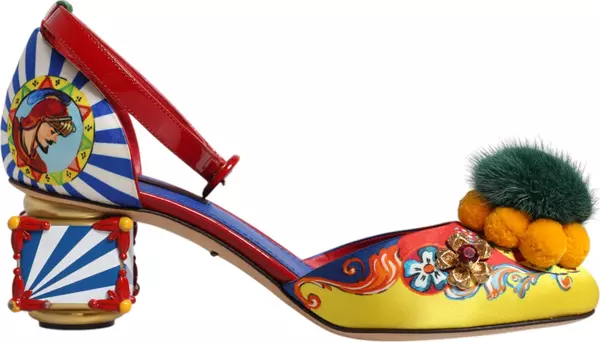 Multicolor Carretto Crystal Fur Sandals Shoes