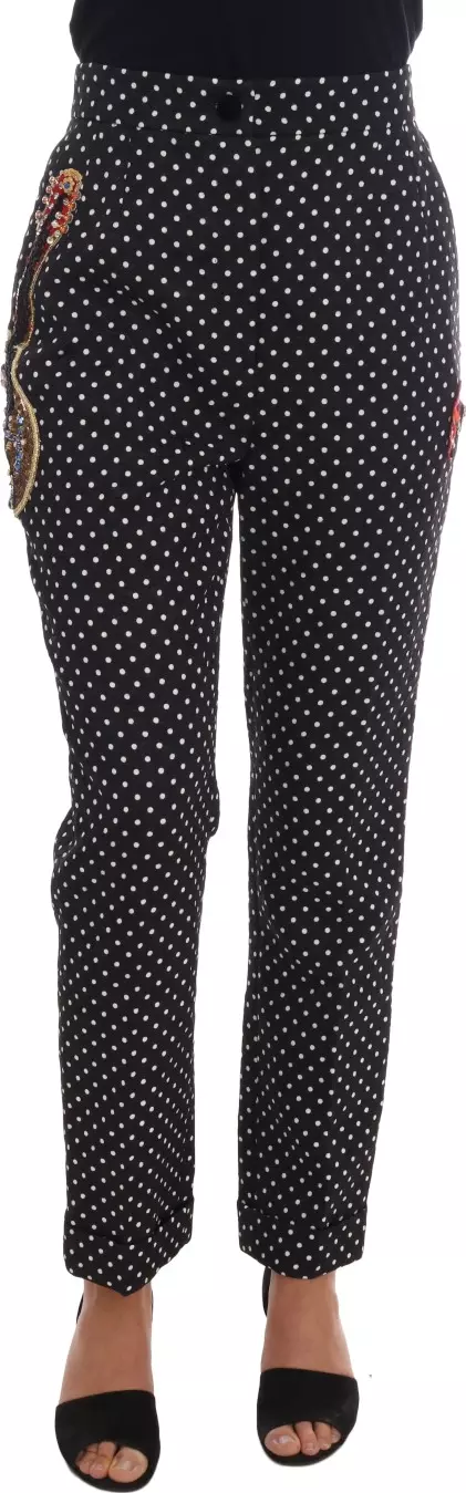 Black Polka Dot Sicily Crystal Pants