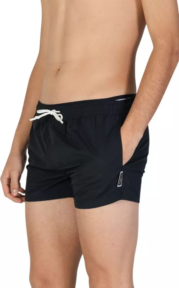 Black Polyester Swim Shorts