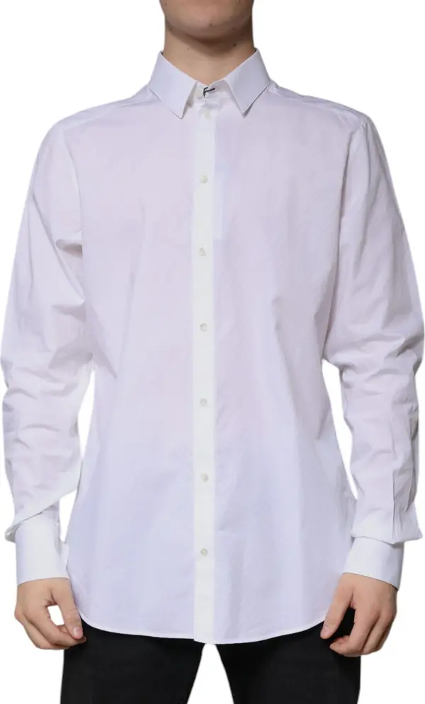 White Cotton Long Sleeve MARTINI Dress Shirt