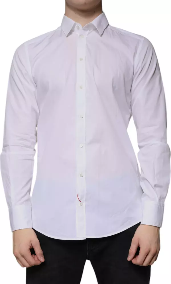 White Cotton Long Sleeve Formal Dress Shirt