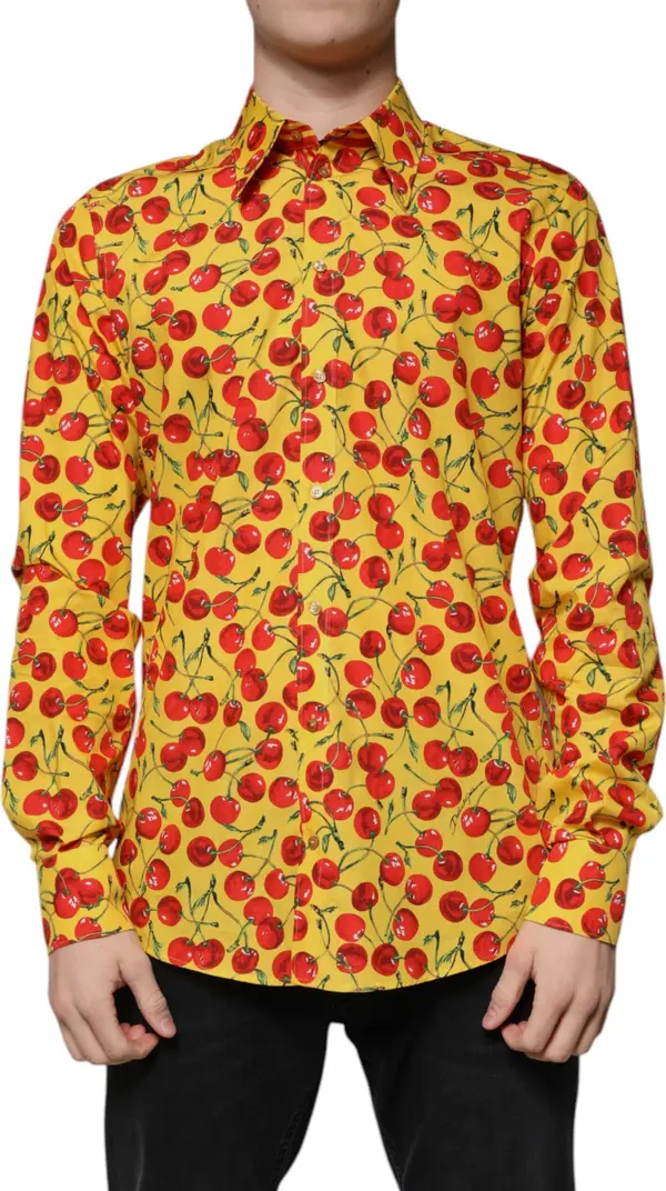 Yellow Cherry Cotton MARTINI Dress Shirt