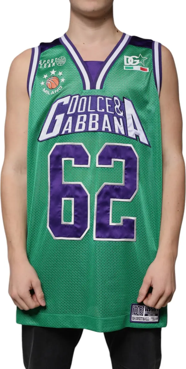 Green Polyester Jersey Sleeveless T-shirt