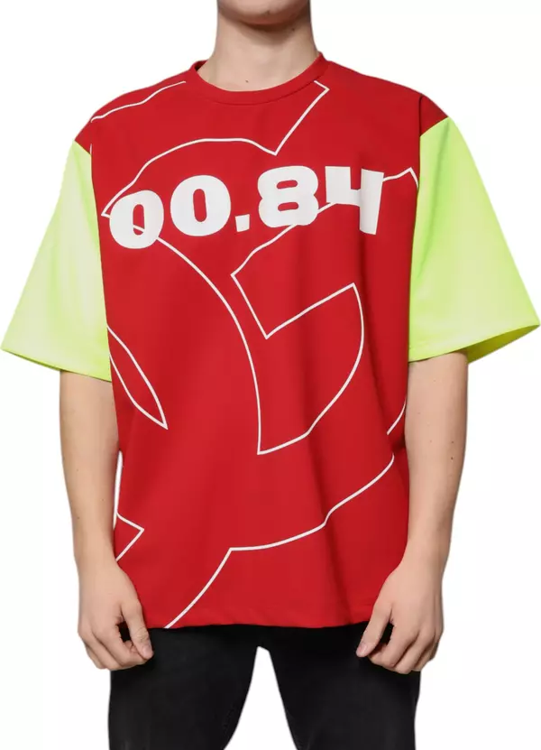 Multicolor Logo Cotton Men Crew Neck T-shirt