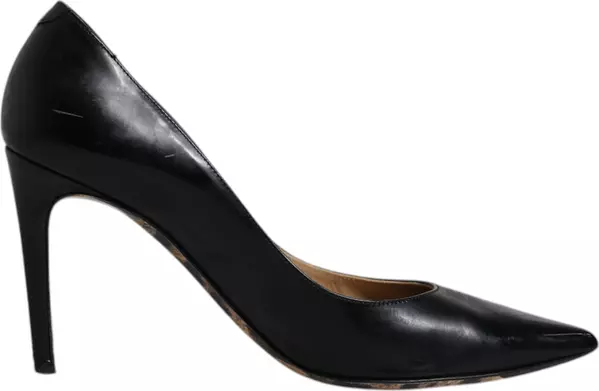 Black Calf Leather Stiletto Heels Pumps Shoes