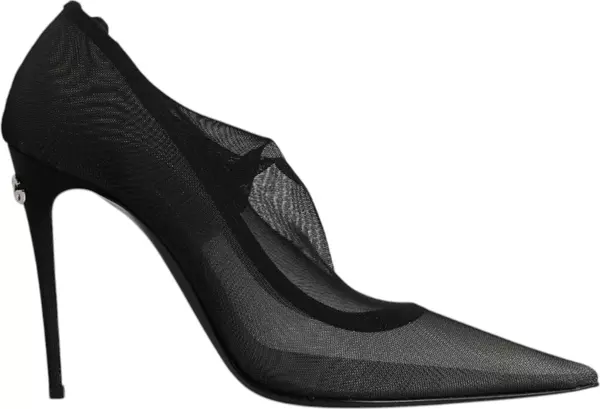 Black Viscose Mesh Sock Style Boots Shoes