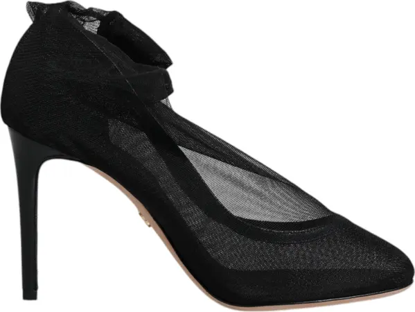 Black Nylon Mesh Sock Style Boots Shoes