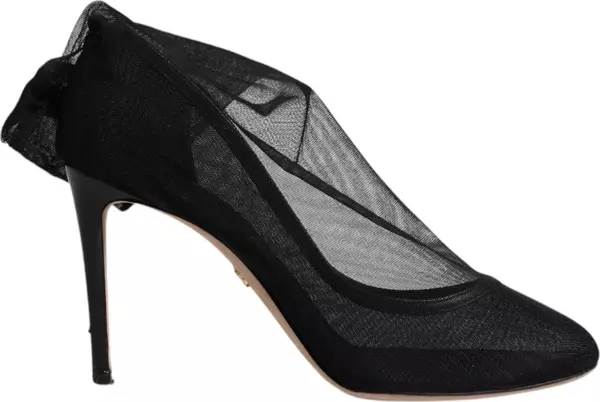 Black Nylon Mesh Sock Style Boots Shoes