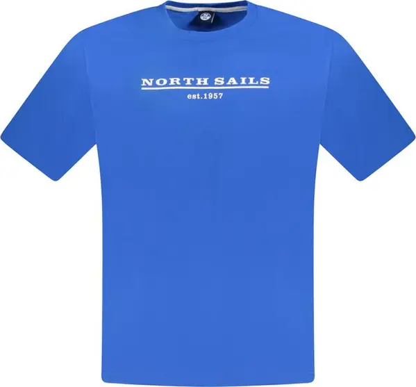 Blue Cotton Men T-Shirt