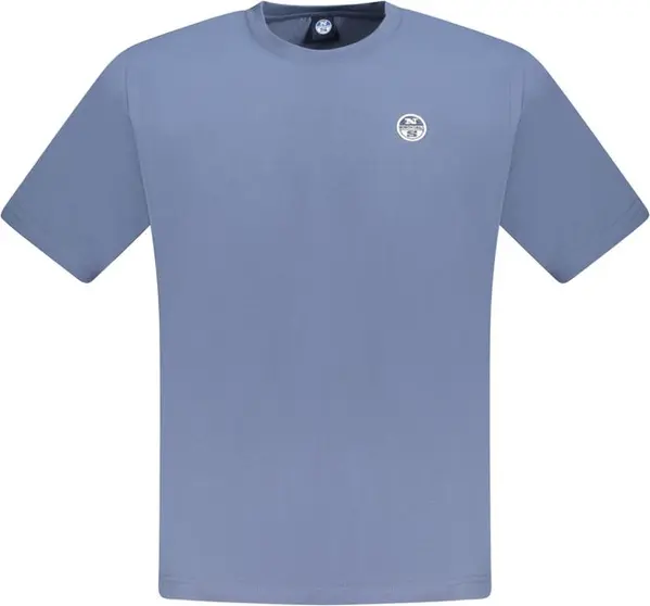 Blue Cotton Men T-Shirt