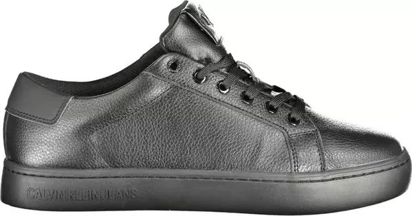 Black Polyurethane Men Sneaker