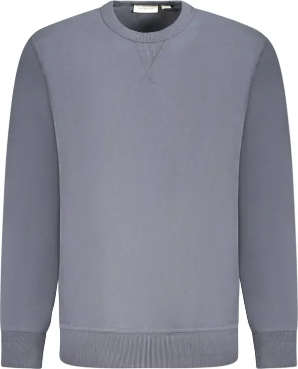 Blue Cotton Men Sweater